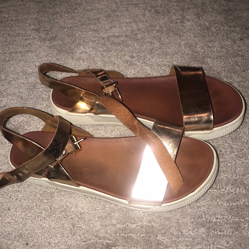 Metallic Platform Sandals